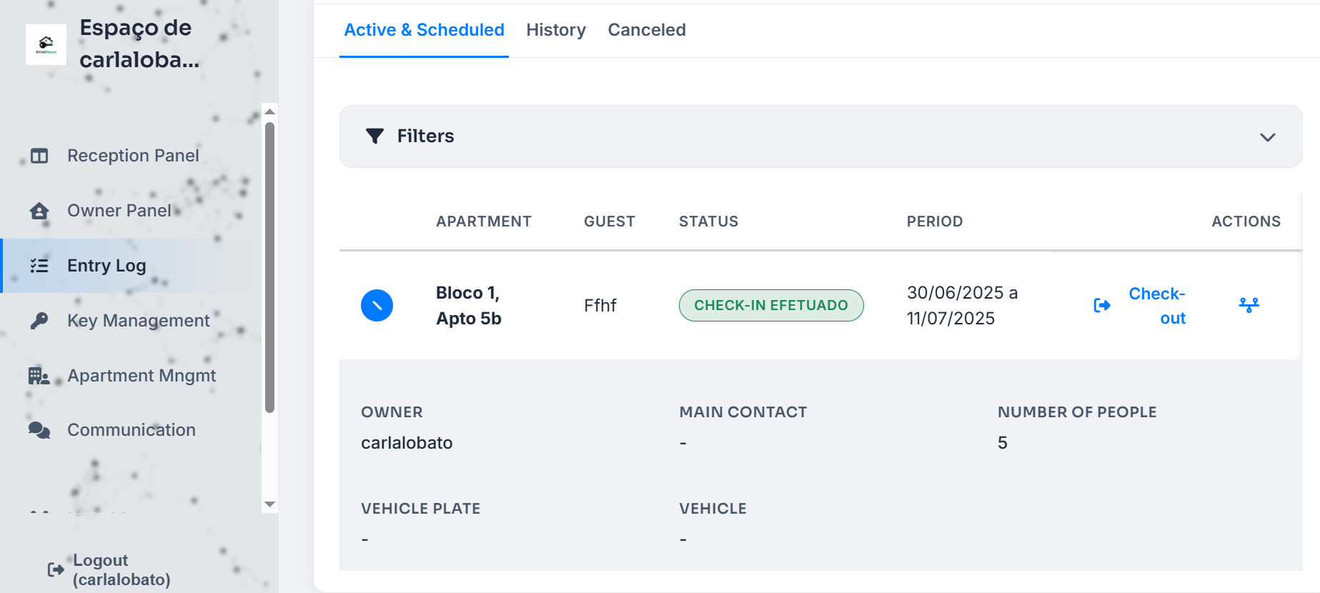 Detalhes do Check-in